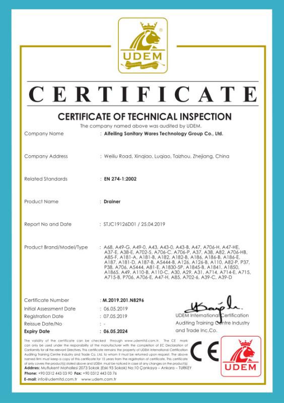 CE - Zhejiang Aifeiling Import And Export Co., Ltd.