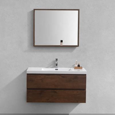 China Contemporary 2022 Aifol Wall Mount Modern Luxury Hotel Melamine 42 Inch Bathroom Vanity With Sngle Sink for sale