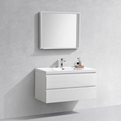 China 36 Inch Modern Contemporary Hotel Wall Mount White Bathroom Furniture Set for sale