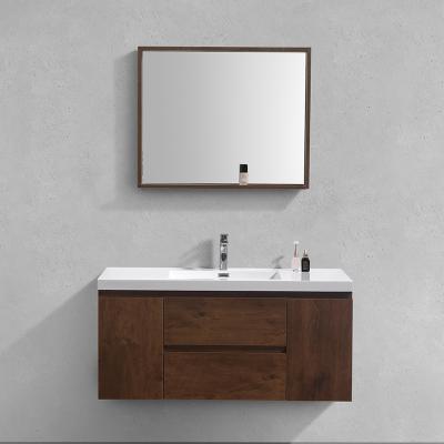 China Modern Chinese Rosewood Wall Mount Washroom 48 Inch Bathroom Vanity With Double Drawers for sale