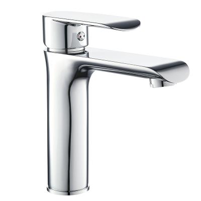 China Aifol 2022 New Design Metered Deck Mounted Chrome Nickel Cold Water Basin Faucet Square Bathroom Faucet for sale