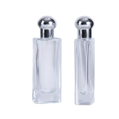 China Personal Care MUB New Design 30ml Square Refillable Perfume Bottle Rectangle Glass Empty Spray Bottle for sale