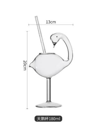 China Low price factory single wall glass cup minimalist direct glass wine swan 180ml glass cup for KTV bar for sale