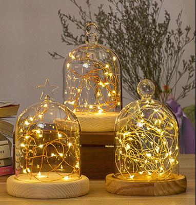 China Europe Luxury LED Customize Round Glass Home Decorative Different Size Dome Glass Dome With Remote Control EVA Glass Dome For Mother for sale