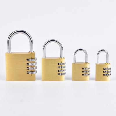 China Durable High Security 21-50MM Gold Digit Combination Lock Copper Hot Selling High Brass Password Number 3/4 Letters Padlock For Bag Suitcase for sale