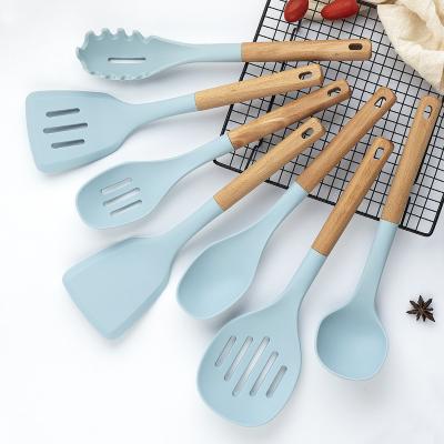 China Amazon 2022 Viable Product Kitchen Accessories 7 Silicone Cooking Utensils Silicone Kitchenware Sets for sale