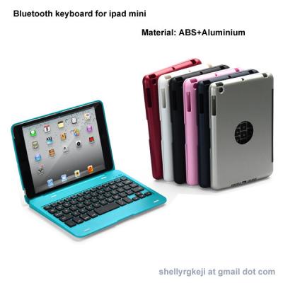 China Aluminum bluetooth keyboard for ipad mini Bluetooth Keyboard with cover case for IPAD MINI for sale