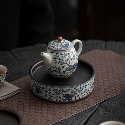 China Retro Ceramic Type Viable Dry Nourishing Dish Bubble Table Tea Table Bubble Water Storage Dish Rolling Plate Pot Jar Lid Pot for sale