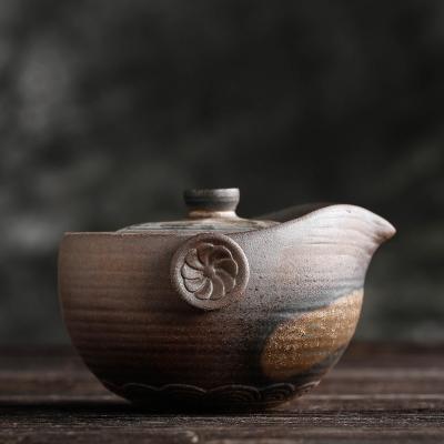 China New Chinese Style Lotus Charm Home Viable Wooden Home Decoration Burning Pot Gilding Pottery Hand Vintage Teapot Burning Teapot for sale