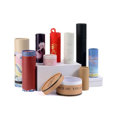 China Recyclable Custom Printed Premium Luxury Empty Round Tube Cardboard Paper Packaging Gift Cylinder Rigid Perfume Box With Insert for sale