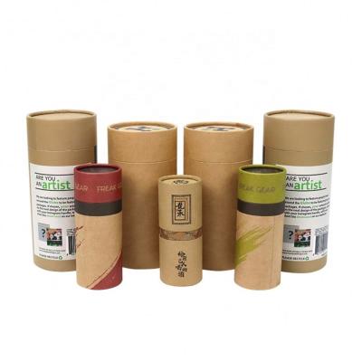 China Recyclable Custom Paper Bottle Cylinder Paper Printing Tubes Kraft Paper Box Tea Paper Packaging for sale