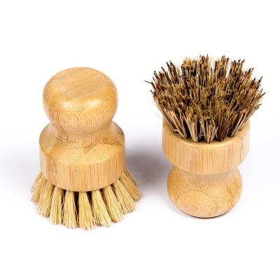 China Sustainable Bamboo Dish Washing Brush Scrubber Kitchen Cleaning Brush Kit for sale