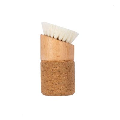 China Beauty Care Face Sweeps Wooden Brush Wool Face Detergent Facial Cleansing Dry Brush for sale