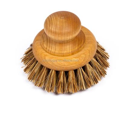 China Natural Wood Hand OEM SISAL Fiber POT Dish Brush for Kitchen Cleaning Sweeping Brush for sale