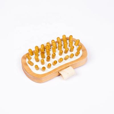 China All Natural Wood Hand Held Circulation Massager Anti Cellulite Beech Sauna Spa Body Massager Brush For Reduction Stress for sale