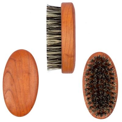 China Custom Logo Nature Pear Beard Shaving Brush Sisal Hair Brush Wooden Beard Brush For Men Beard Grooming Kit for sale