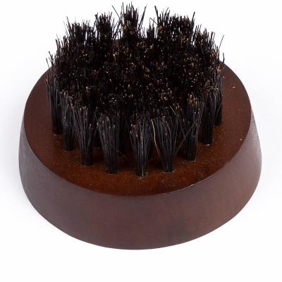 China Portable Small Size Beard Brush Boar Bristle Beard Brush Log Shaving Brush for sale