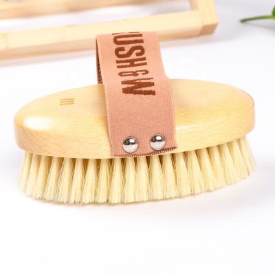 China All Natural High Quality Boar Bristle Bristle Logo Boar Bristle Wood Bath Custom Sweep Massage Body Back Cleansing Brush for sale