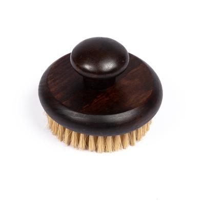 China All Round Natural Sisal Dry Wood Body Skin Exfoliator Brush Bamboo Round Body Brush Massager Bath Brush for sale