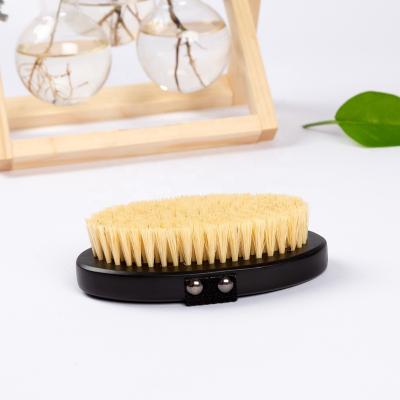 China OEM Logo 100% Sisal Bristle Natural Bamboo Wood Handle Shower Brush Clean Natural Bamboo Body Skin Bath Dry Brush for sale