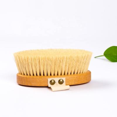 China Wholesale High Quality Body Clean Beech Wood Dry Hide Brush Customizable Natural Sisal Bath Brush for sale