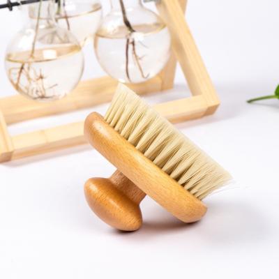 China Clean Factory Wholesale Custom Logo Wooden Exfoliating Massage Bath Brushes Stiffen Body Dry Brushes Round Massage Bath Brush for sale