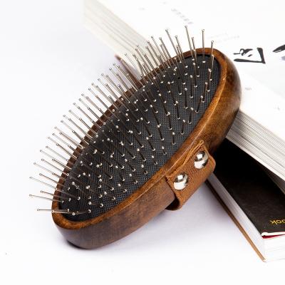 China For Home Use Airbag Needle Scalp Massage Steel Paddle Brush Mini Wooden Hair Comb Portable For Travel for sale