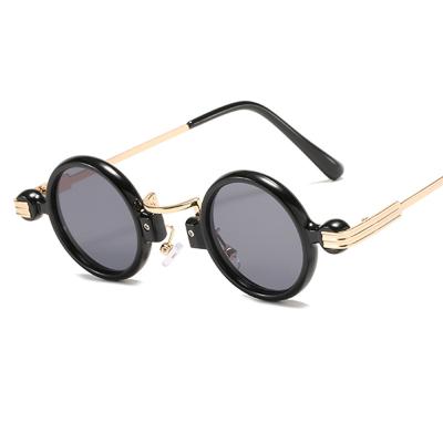 China Fashion Sunglasses 2022 Top 400 Brand Designer Vintage Small Frame Vintage Metal Steampunk Gafas Round UV Polarized Sun Glasses Top 400 for sale