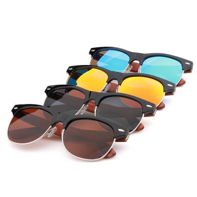 China Fashion Sunglasses 2022 Trendy Women Sun Glasses Gafas UV400 Polarized Shades Pilot Eyewear Natural Eyebrow Frame Handmade Wooden Sunglasses for sale