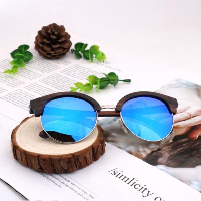 China High Quality 2022 Women RTS Sunglasses Fashion Gafas UV400 Polarized Shades Eyebrow Natural Wooden Frame Sunglasses for sale