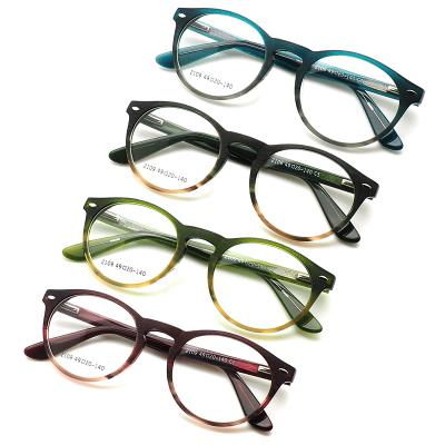 China For Reading Glasses Custom Luxury Handcrafted Eyeglasses Frame Blue Light Blocked Acetato Gafas Acetate Round Unisex Glasses for sale