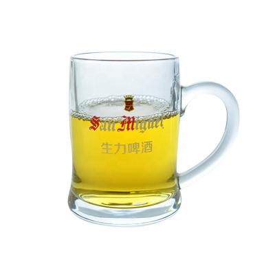 China New classic/postmodern large-capacity glass beer mug barbecue shop with thickened beer mug cup flower tea cup can print pattern for sale