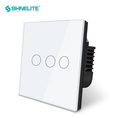 China 1 Gang Smart Way Touch Light Siwtch Shinelite Switch 3 Touch Wall Smart Lamp Switch for sale