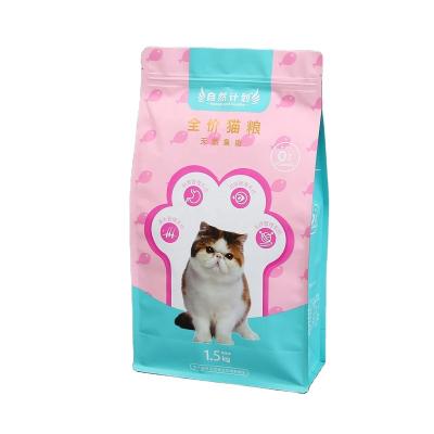 China Food Custom Printed 1.5kg 3kg 10kg Flat Bottom Dog Food Bag Cat Food Packaging Bag for sale