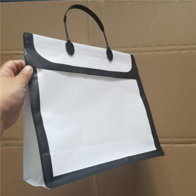 China shoes & Custom Reusable Plastic Clothing Packaging Handle Printing Logo Apparel Gift Shopping Bag for sale