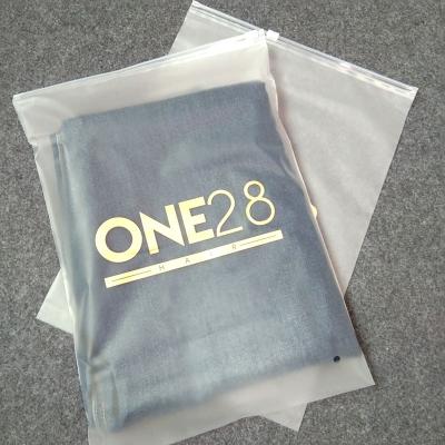 China Wholesale Moisture Proof Swimwear Garment Bags, Poly PE T-shirt Garment Matte/Clear Zipper Bags With Logo for sale