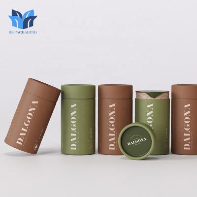 China Recycle custom printed food grade cardboard tube coffee tea packaging paper round box for sale