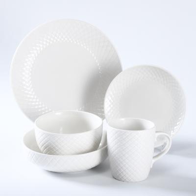 China AB Grade Porcelain Disposable Ceramic Dinnerware Set White Dinnerware Set Wholesaler for sale