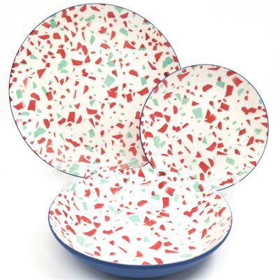 China Hot Sale Porcelain Disposable Dinner Sets Padded Printing Dinner Set Manufacturer for sale