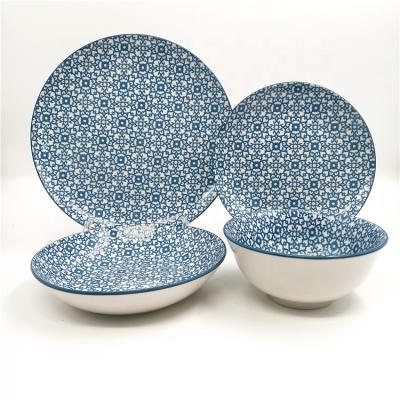 China Disposable Ceramic Porcelain Dinner Set Pad Fine Printing Cremaic for sale