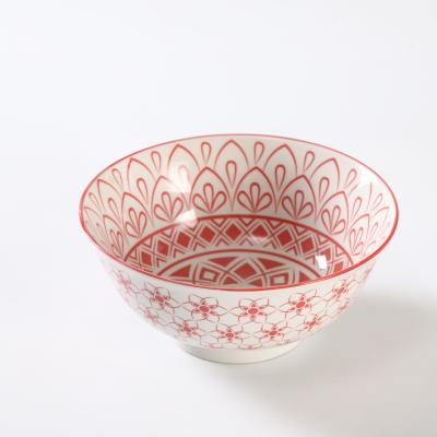 China Durable Porcelain Pad Printed Brightly Colored Cereal Bowls Soup Bowls for sale