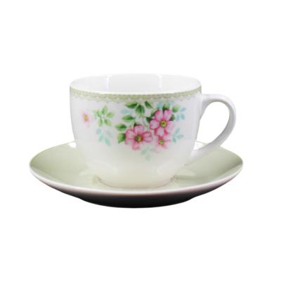 China China Sustainable Elegant Ceramic Coffee Tea Cup And Saucer Set for sale