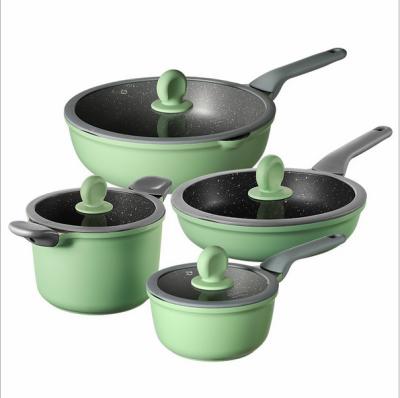 China Viable Hot Selling Non-Stick Pan Multifunctional Family Outdoor Picnic Tableware Smokeless Nonstick Set of Kitchen Utensils for sale