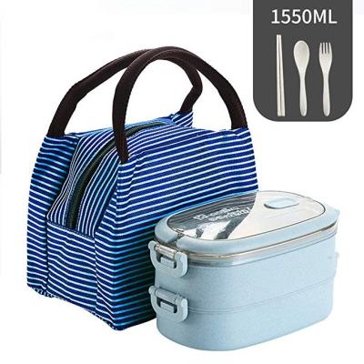 China Sustainable Eco Friendly Desktop Tin Storage Bag Plastic Lunch Box With Bag Lunch Box And Bag Set for sale