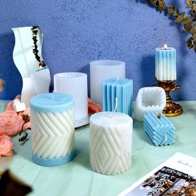 China Sustainable Drop Shipping Customized Cylindrical And Cuboid Molds Silicone Candle Molds In Bulk for sale