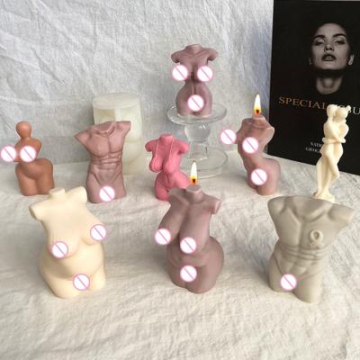 China Wholesale DIY Viable Sexy Woman Human Body Silicone Molds Female Torso Male Body Candle Mold for sale