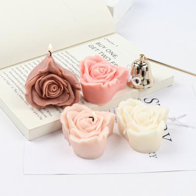 China Viable decorate wedding Valentine moldes Para velas flower rose heart silicone 3d candle mold for sale