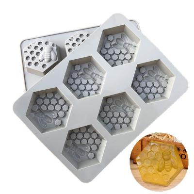 China Wholesale Viable Easy Release Cake 3D Honeycomb Honeycomb Soap Mold Hexagon Silicone Non-Stick Molds for sale