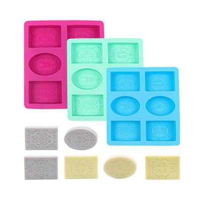 China Viable Maker Wholesale Silicone Mold For Soap Making Rectangle Oval Silicone Molds Custom Soap Mold for sale