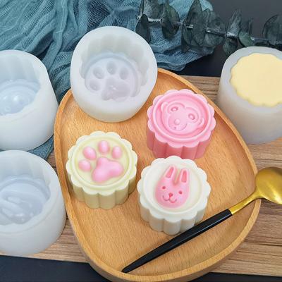 China Customized Viable Handmade DIY Soap Silicone Mold Red Panda Round Logo Claw Animal Heart Beans Mung Pastry for sale